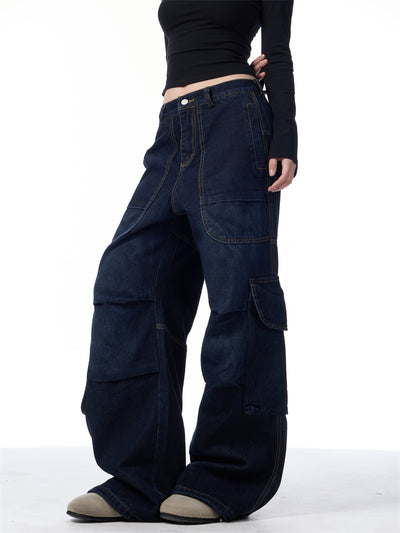 Pantalones Cargo Vintage Arrugados Estilo Americano - Image 5