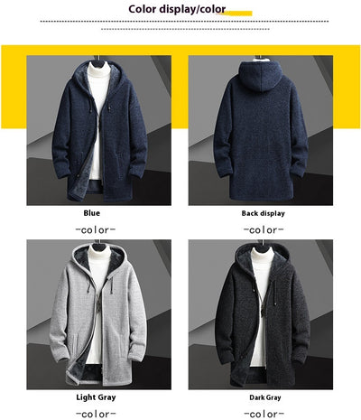 Cardigan Sudadera con Capucha y Forro Polar para Hombre - Abrigo Medio - Image 9