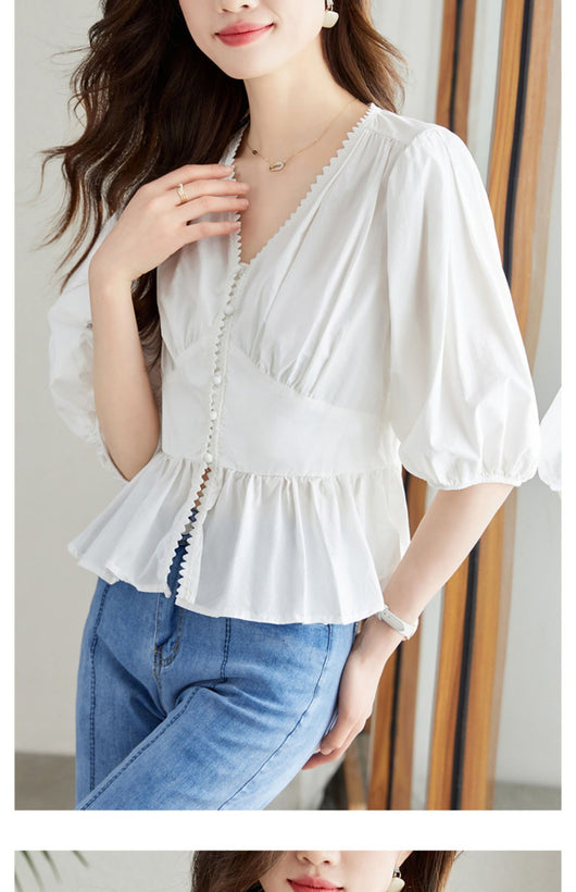 Blusa Fresca de Cuello en V para Mujer - Cómoda y Elegante - Image 10