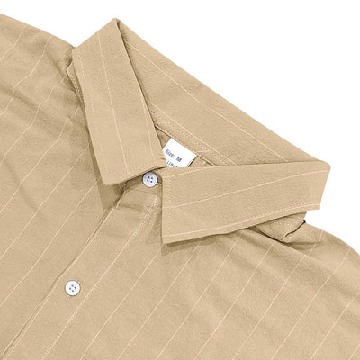 Conjunto de Dos Piezas: Camisa Jacquard a Rayas y Shorts para Playa - Image 12