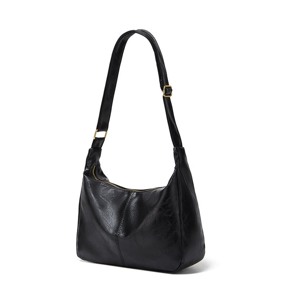Bolso Tote Retro de Gran Capacidad en Colores Sólidos para Mujer