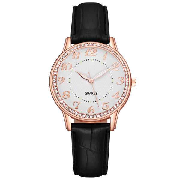 Reloj de Cuarzo Luminoso para Mujer con Diamantes y Correa Elegante