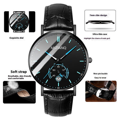 Cinturón Tecnológico de Acero Refinado con Calendario - Diseño Coreano Elegante Negro - Image 6
