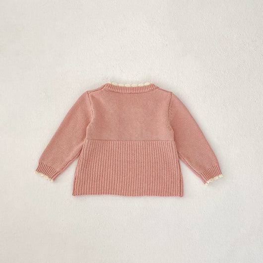 Conjunto de Suéter y Shorts para Bebé Niña 0-3 Años - Diseño Artesanal con Detalles Festoneados - Image 7
