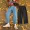 Men's Retro Hong Kong Style Cropped Jeans Trendy
