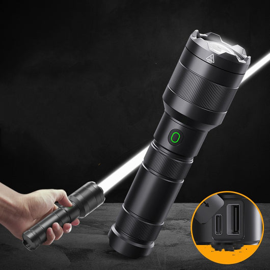 Linterna Táctica LED Recargable con Láser Blanco de Largo Alcance