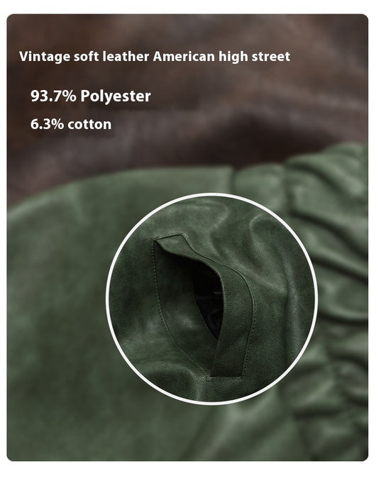 Chaqueta de Cuero PU Suelta y Moderna para Motociclista - Image 14
