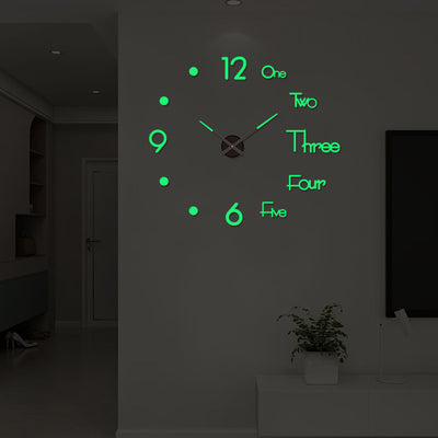 Reloj de Pared Digital Silencioso Nórdico - Adhesivo Decorativo Acrílico