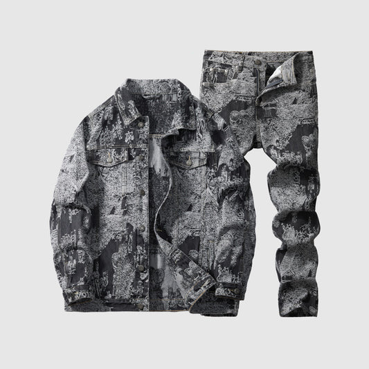 Chaqueta Denim Masculina Texturizada Estilo Americano para Primavera y Otoño