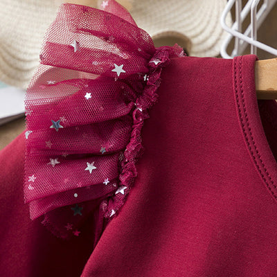 Vestido Princesa Manga Larga con Malla Degradado Cielo Estrellado - Image 11