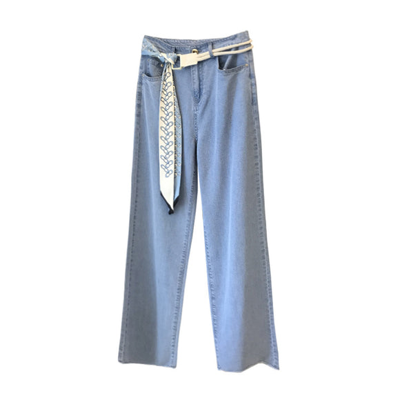 High-Waist Wide-Leg Tencel Denim Pants