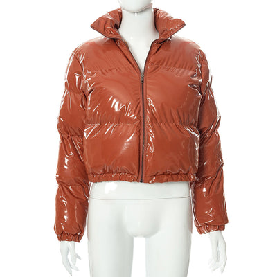 Chaqueta Acolchada de Cuero con Cierre Lateral - Image 7