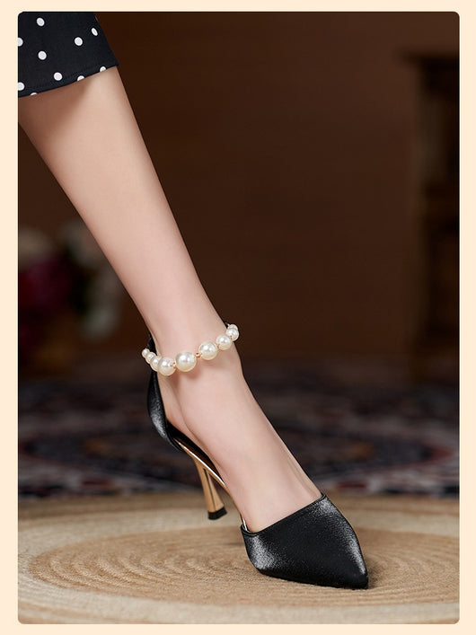 Sandalias de Perla con Tacón Stiletto para Mujer - Talla Pequeña - Image 36
