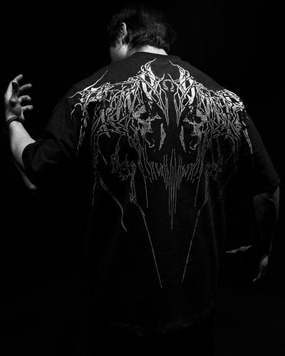 Playera Holgada de Algodón Talla Grande Estilo Oscuro - Image 17