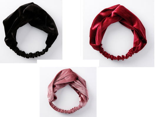 Diadema de Terciopelo Ancha con Diseño Cruzado y Banda Elástica - Image 12