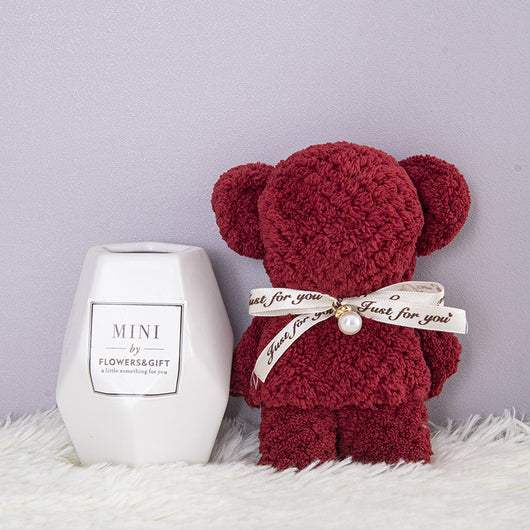 Toalla de Felpa Coral con Osito en Bolsa de Regalo - Image 8
