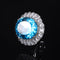 Artificial Bird's Nest Cutout Egg-Shaped Luxuriously Inlaid Elegance Set Ring Aquamarine