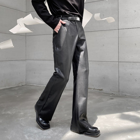 Pantalones de Traje Casual en Cuero PU para Hombre - Image 2