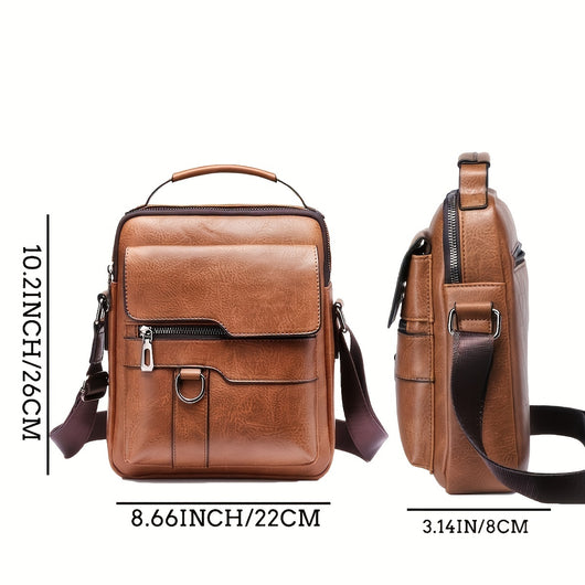 Bolsa Mensajera de Cuero PU para Hombre con Monedero Integrado - Image 6