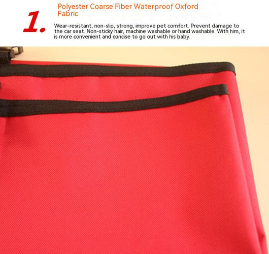 Black Oxford cloth pet car seat cover installed in a car's back seat, forming a hammock to protect upholstery. - Image 11