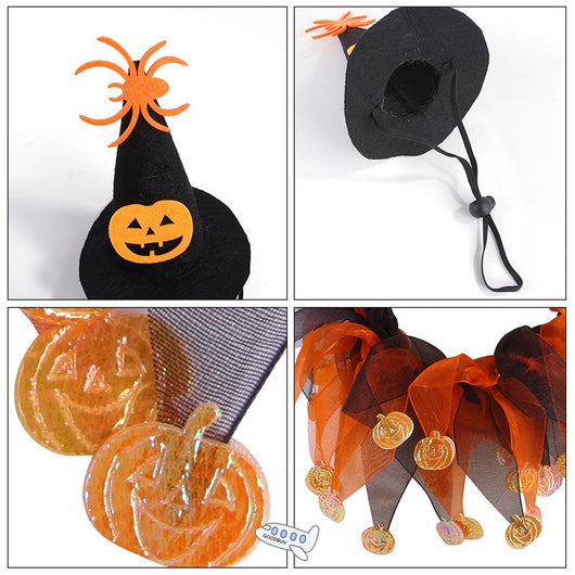 Disfraz de Bruja para Mascotas - Collar y Sombrero Halloween para Perros y Gatos - Image 4