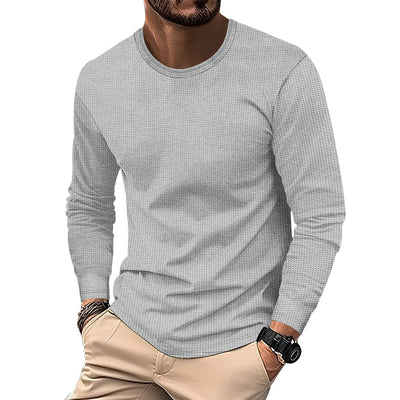 Polera Cuello Redondo Textura Waffle para Hombre - Image 5