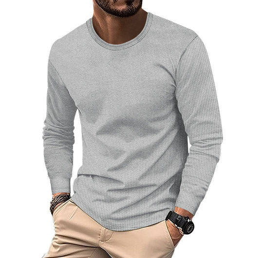 Polera Cuello Redondo Textura Waffle para Hombre - Image 5