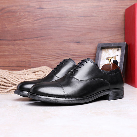 Zapatos de Hombre con Caña de Cuero Genuino Degradado y Cierre de Cordones - Image 9