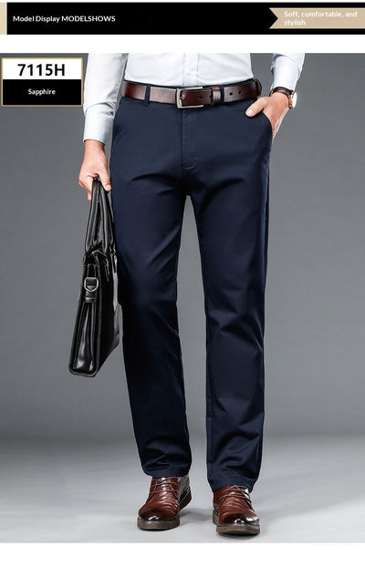 Pantalones de Vestir Hombre Corte Recto Ajuste Suelto con Elastano - Image 12
