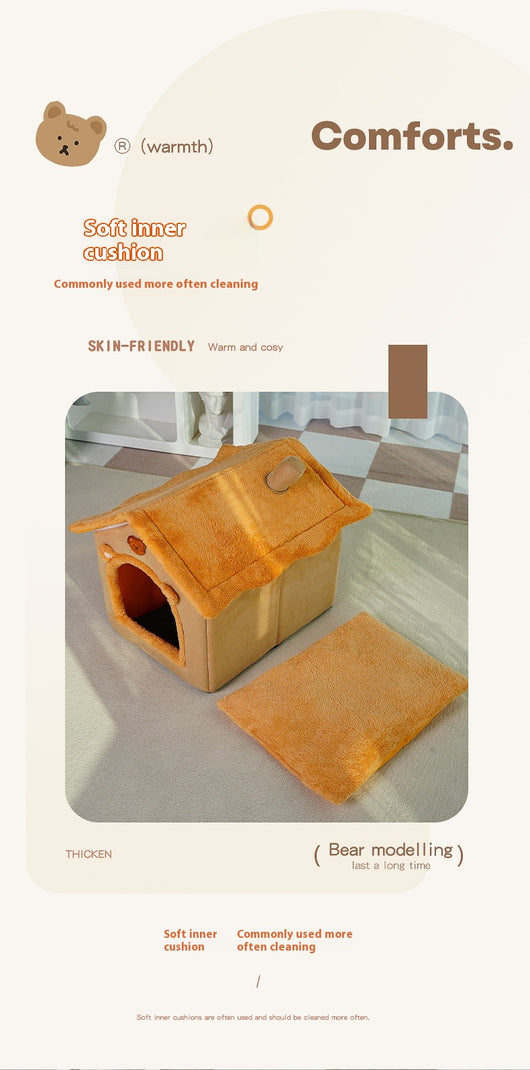 Cama Térmica para Mascotas - Casa Acogedora 4 Estaciones Desmontable y Lavable - Image 15