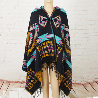 Capa Étnica con Broche de Cuerno - Chal Estilo Bohemio - Image 12