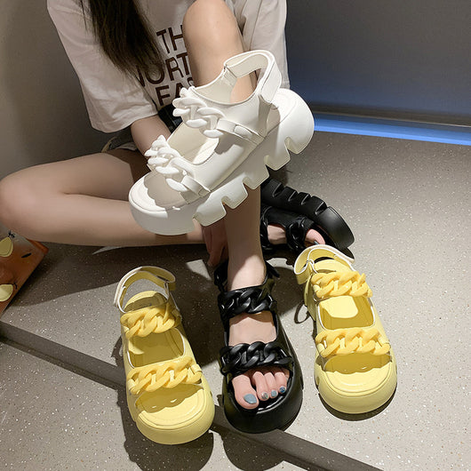 Zapatos Cómodos para Mujer con Tacón Medio y Suela Gruesa