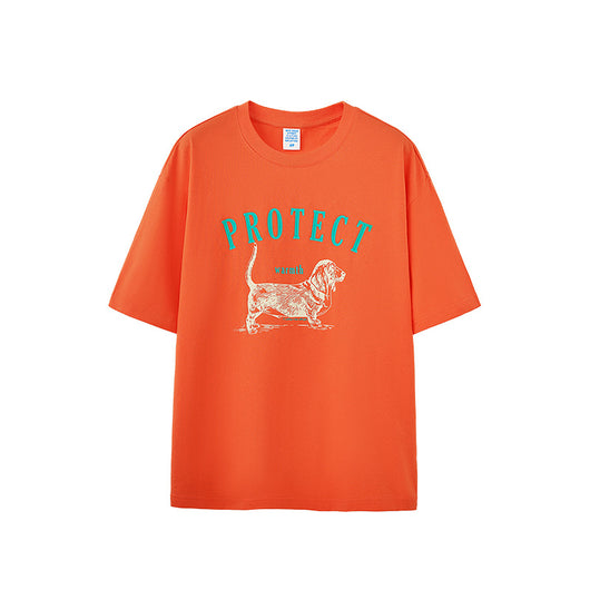 Camiseta Suelta Estampada con Diseño de Perro para Hombre - Image 5