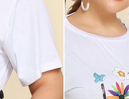 Conjunto Casual Mujer: Blusa Estampada con Cuello Redondo y Detalle de Cordones - Image 13