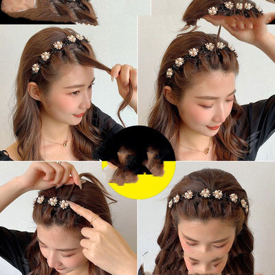 Diadema Trenzada Pastoral con Horquilla para Cabello Prensado - Image 3