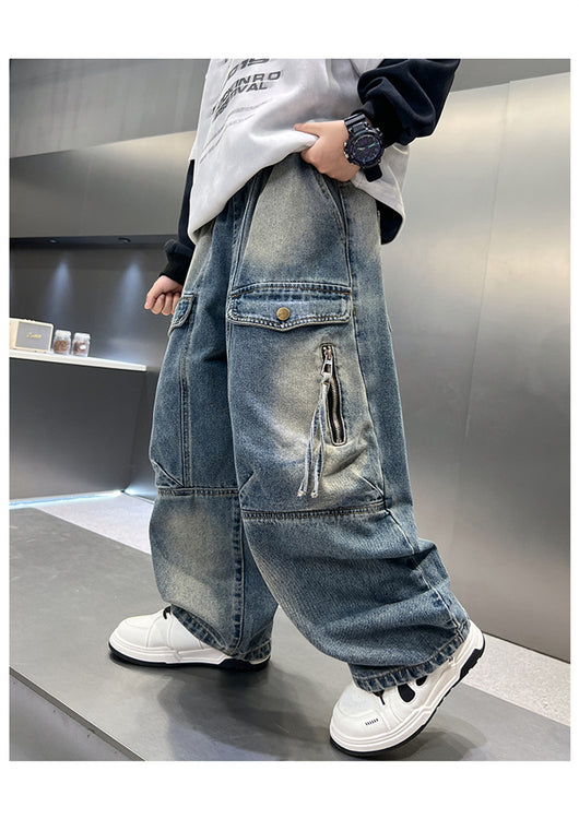 Pantalones Cargo Sueltos para Niños - Jeans Versátiles y Cómodos - Image 4