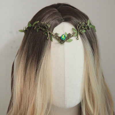 Diadema Hoja con Gota de Agua - Tocado de Hada Elfa Mágico para Mujer - Image 9
