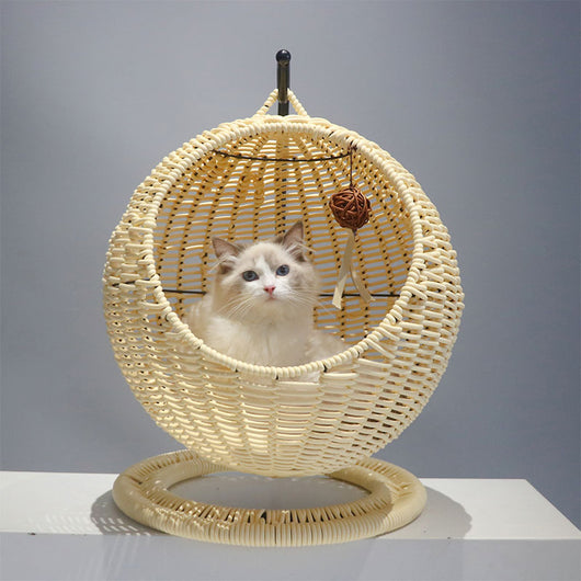 Nido Colgante de Ratán para Gatos - Diseño Semi-cerrado para Todas las Estaciones - Image 2