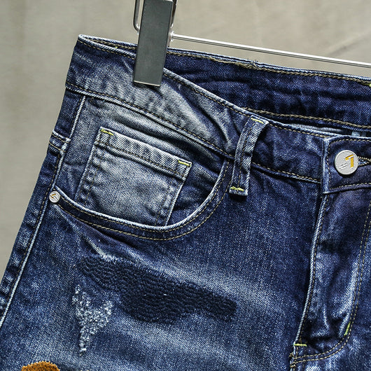 Jeans Ajustados Estampados para Hombre - Diseño Moderno y Juvenil - Image 4