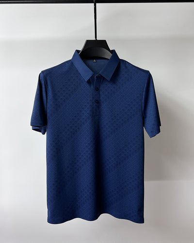 Polo Elegante de Seda de Hielo Manga Corta para Hombre - Diseño Cuadros Verano - Image 19