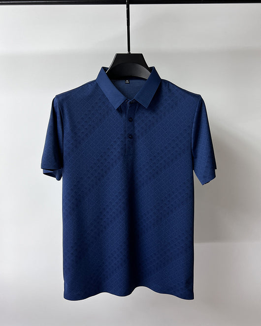 Polo Elegante de Seda de Hielo Manga Corta para Hombre - Diseño Cuadros Verano - Image 19