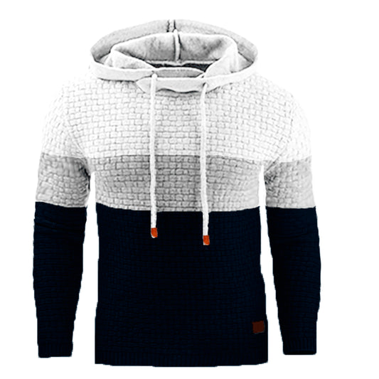Sudadera con Capucha Jacquard para Hombre - Abrigo Cálido en Tonos Tierra