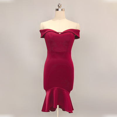 Vestido de Fiesta Rojo Asimétrico Corte Cola de Pez - Elegancia Sexy para Ocasiones Especiales - Image 4