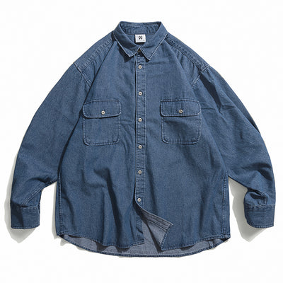 Chaqueta Camisa Denim Suelta Estilo Casual para Trabajo - Image 6