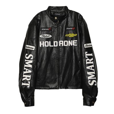 Chaqueta de Motociclismo Holgada con Letras para Mujer - Image 9