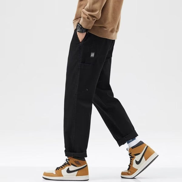 Pantalones de Trabajo Clásicos de Cintura Media Corte Recto