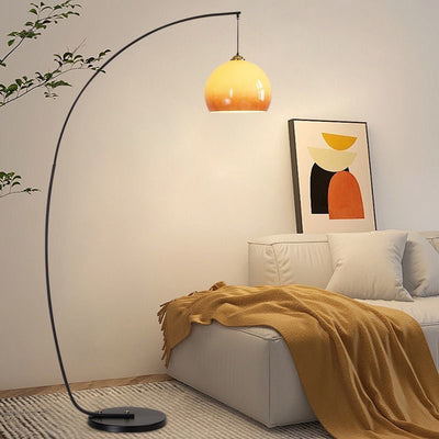 Lámpara de Piso Amarillo Atardecer con Cristal para Sala de Estar - Image 3