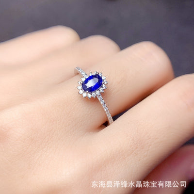 Anillo de Zafiro Natural Plata S925 para Mujer - Image 6