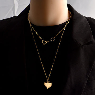 Cadena de Suéter Corazón Apilable en Acero Titanio - Image 11