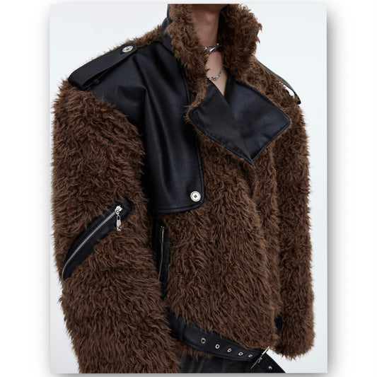 Chaqueta de Algodón Deconstruida con Pelaje Premium - Image 2